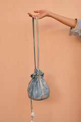 Jashan - Blue Organza Potli Bag