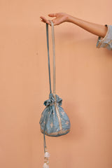 Jashan - Blue Organza Potli Bag