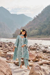 Rashmi Desai in LEHER - Blue Cotton Suit Set