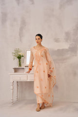 ANAYA - Peach Chanderi Suit Set
