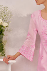 Akanksha Puri in KIARA - Pink Chanderi Suit Set