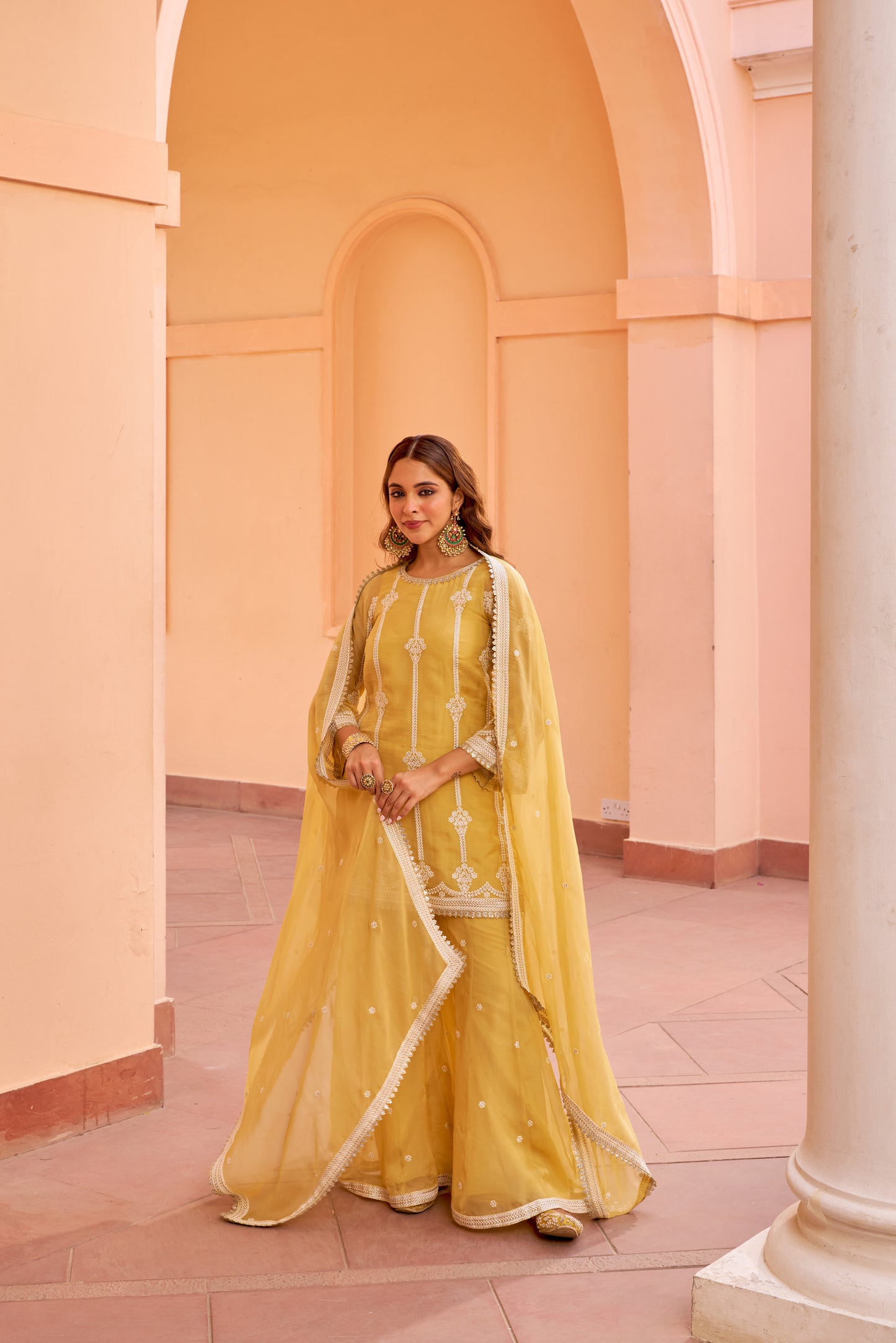 Shreya Lakhani in Nazneen - Yellow Organza Sharara Set