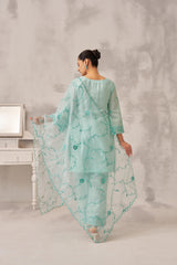 RAHAT - Sea Green Chanderi Suit Set