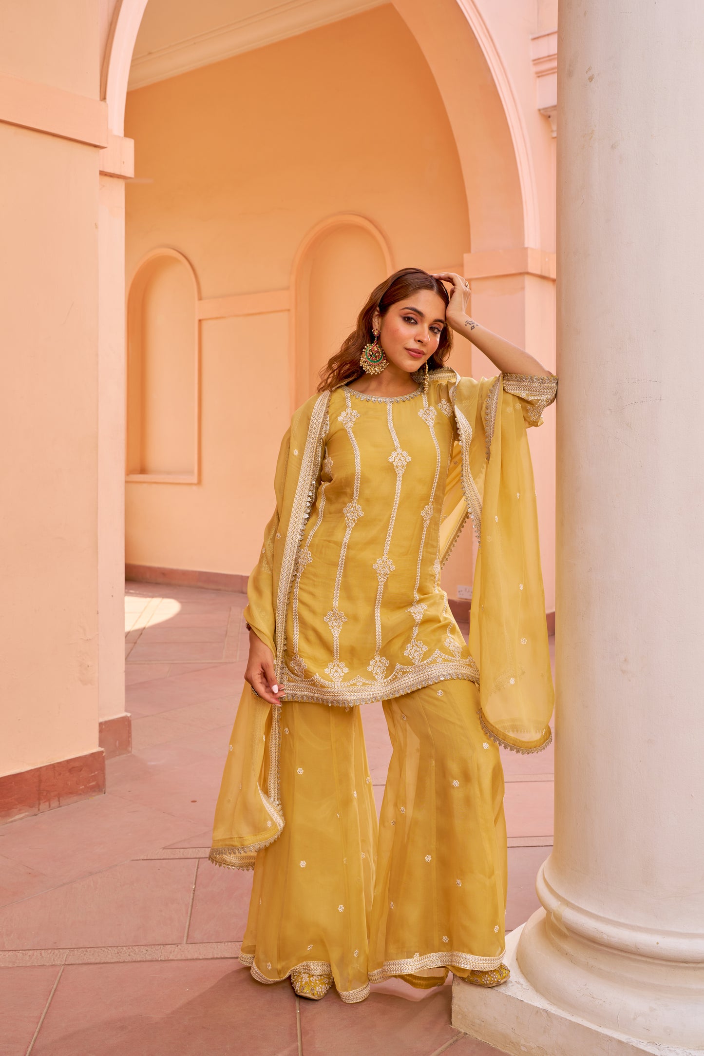 Shreya Lakhani in Nazneen - Yellow Organza Sharara Set