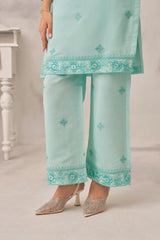 RAHAT - Sea Green Chanderi Suit Set