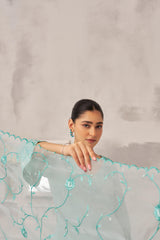 RAHAT - Sea Green Chanderi Suit Set