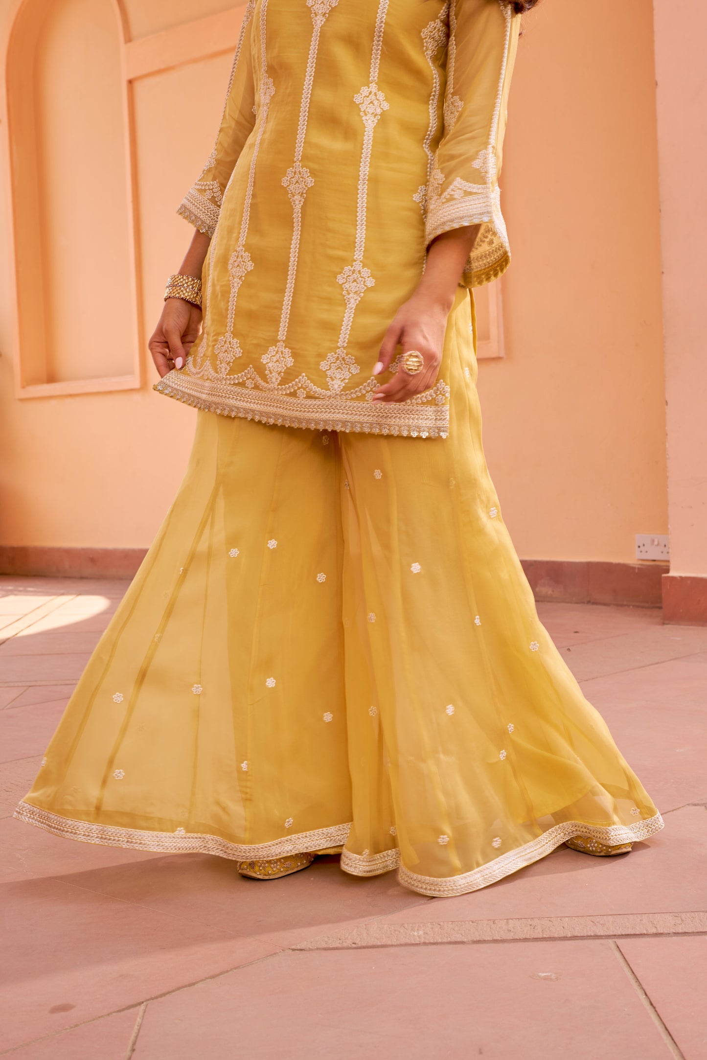 Shreya Lakhani in Nazneen - Yellow Organza Sharara Set