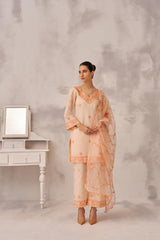 MEHVISH - Peach Chanderi Suit Set