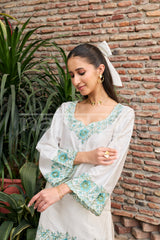 IRIS -  White Embroidered Co-ord Set