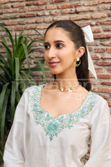 IRIS -  White Embroidered Co-ord Set