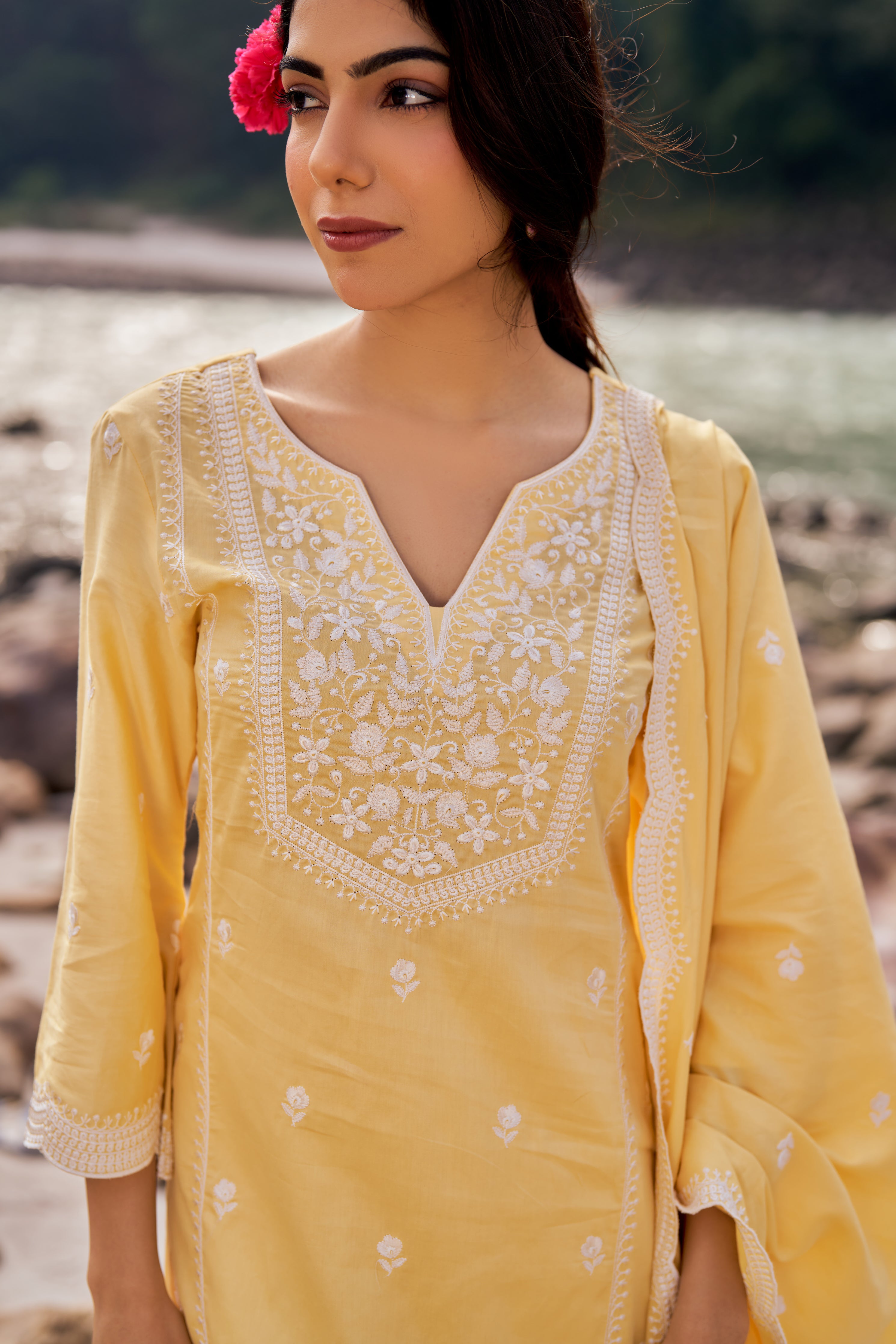 DHOOP - Yellow Cotton Suit Set