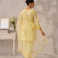 TRISHNA - Lime Yellow Chanderi Suit Set