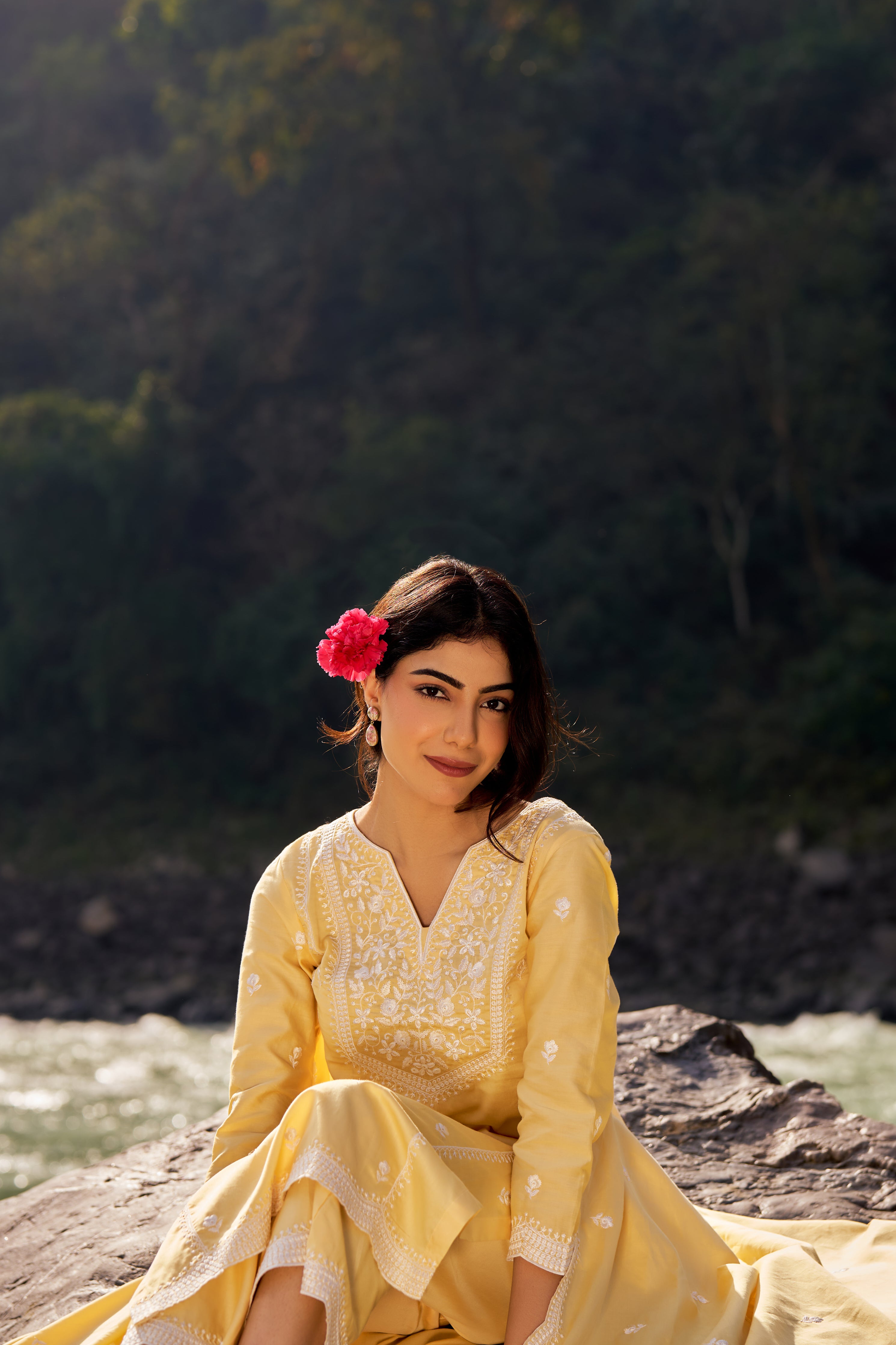 DHOOP - Yellow Cotton Suit Set