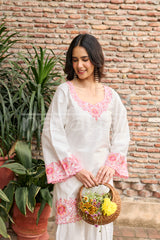 SCARLET -  White Embroidered Co-ord Set