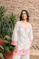 SCARLET -  White Embroidered Co-ord Set