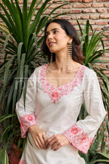 SCARLET -  White Embroidered Co-ord Set