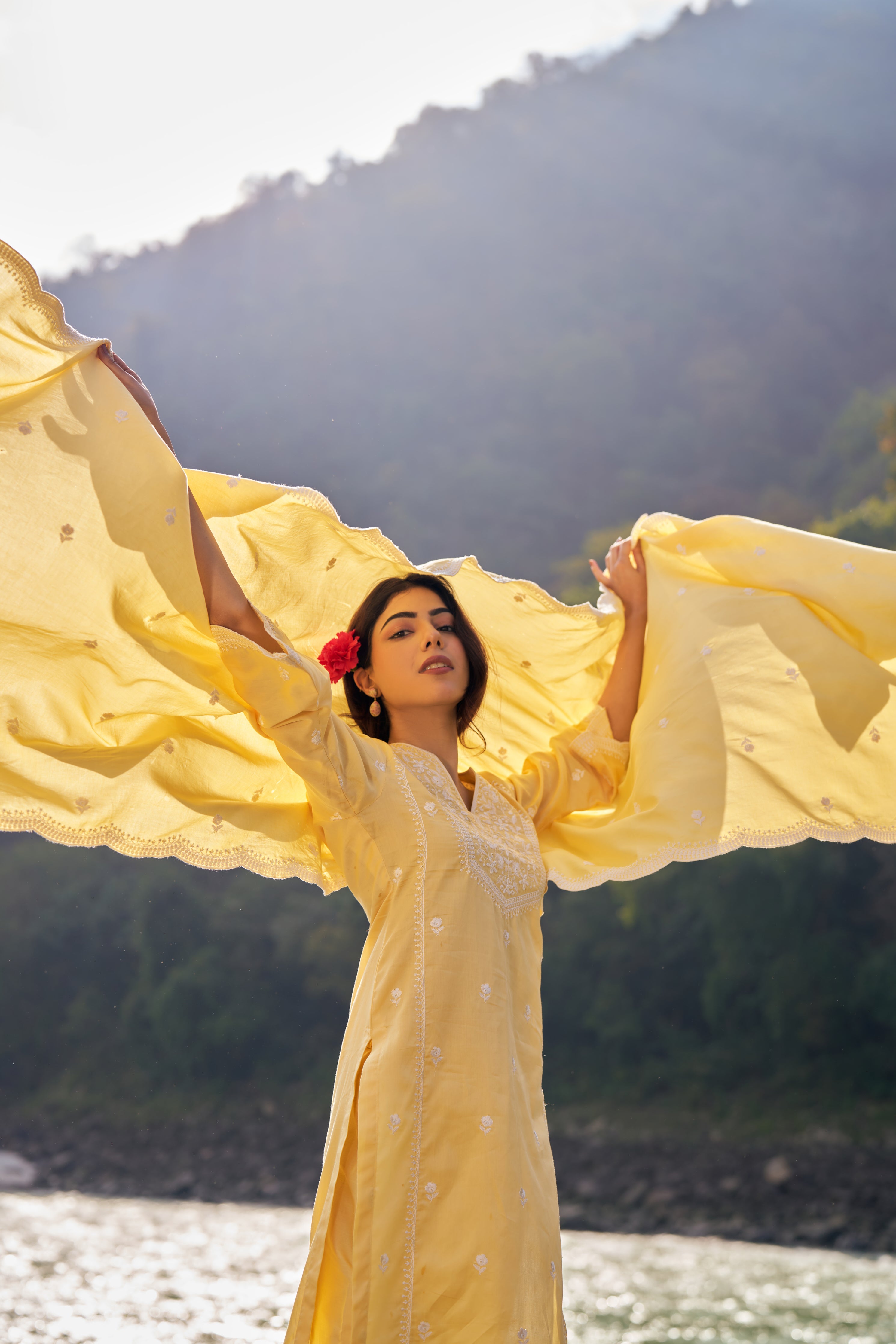 DHOOP - Yellow Cotton Suit Set