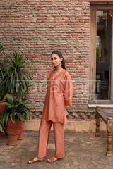 ZORA - Rust Embroidered Co-ord Set