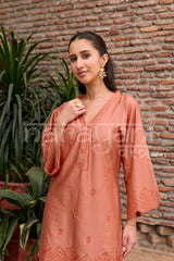 ZORA - Rust Embroidered Co-ord Set