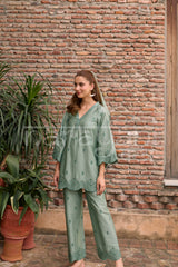 JADE - Green Embroidered Co-ord Set