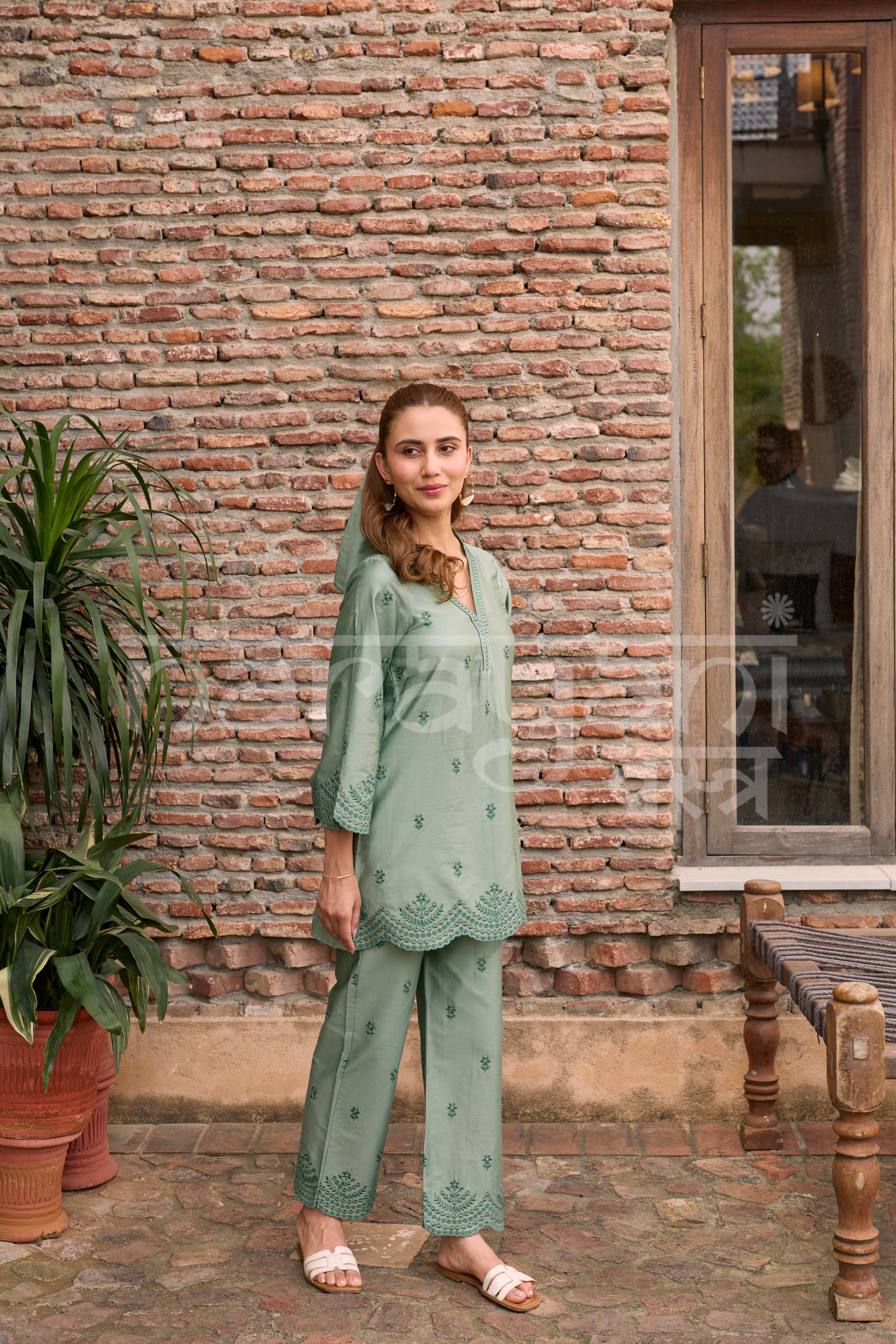JADE - Green Embroidered Co-ord Set