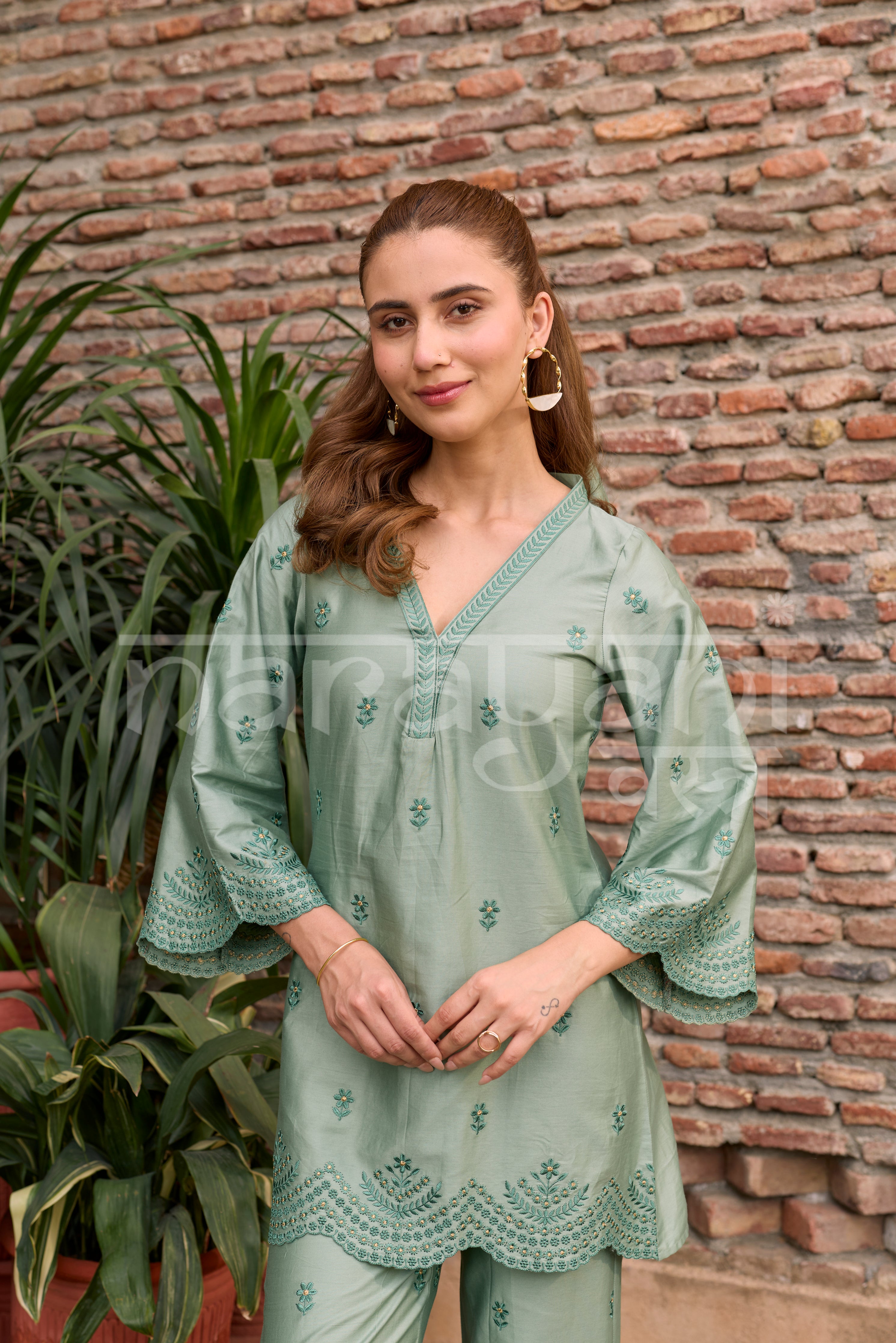 JADE - Green Embroidered Co-ord Set