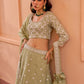 Surma - Green Organza Lehenga Set.