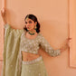 Surma - Green Organza Lehenga Set.