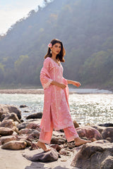 VAATI - Pink Cotton Suit Set