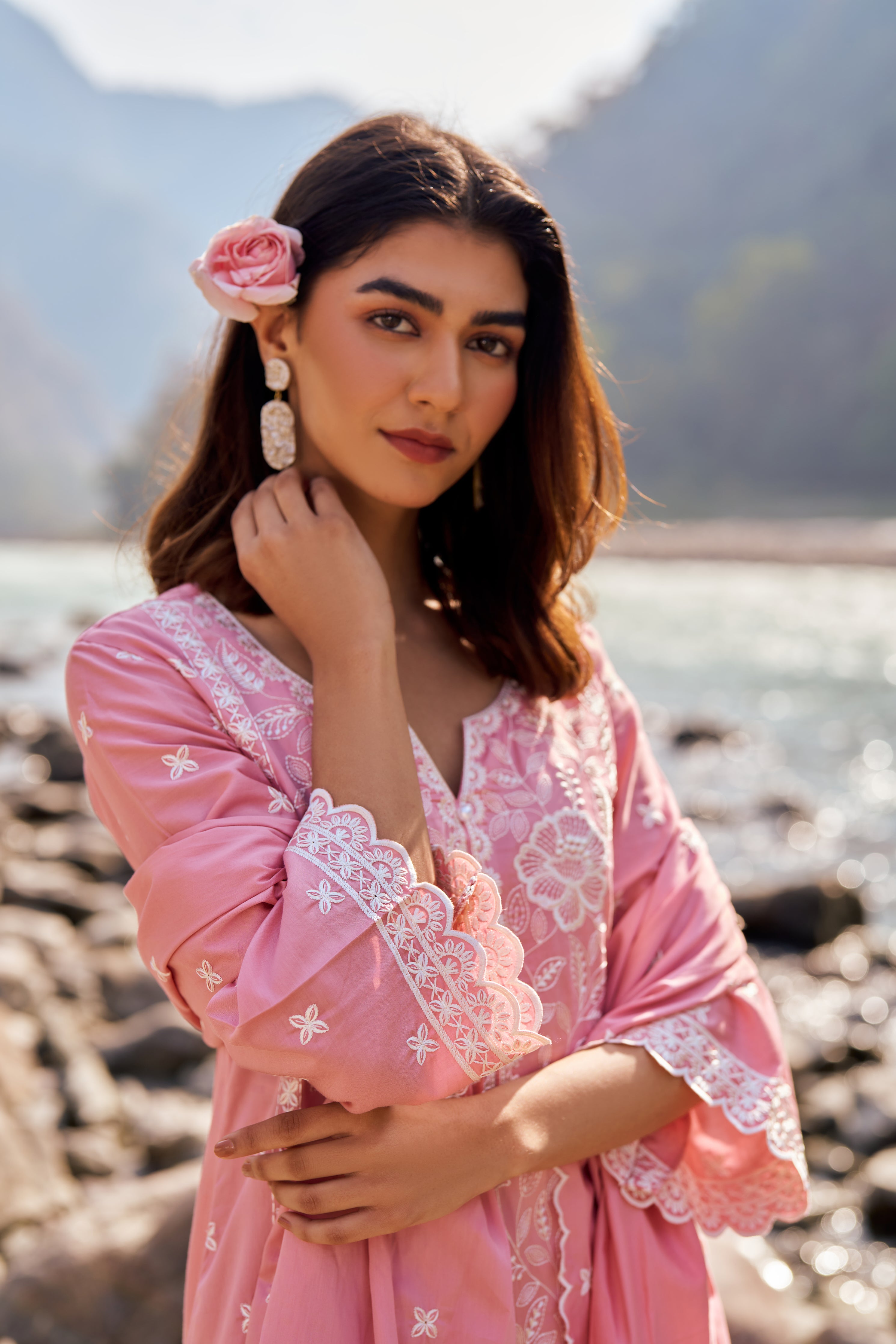 VAATI - Pink Cotton Suit Set
