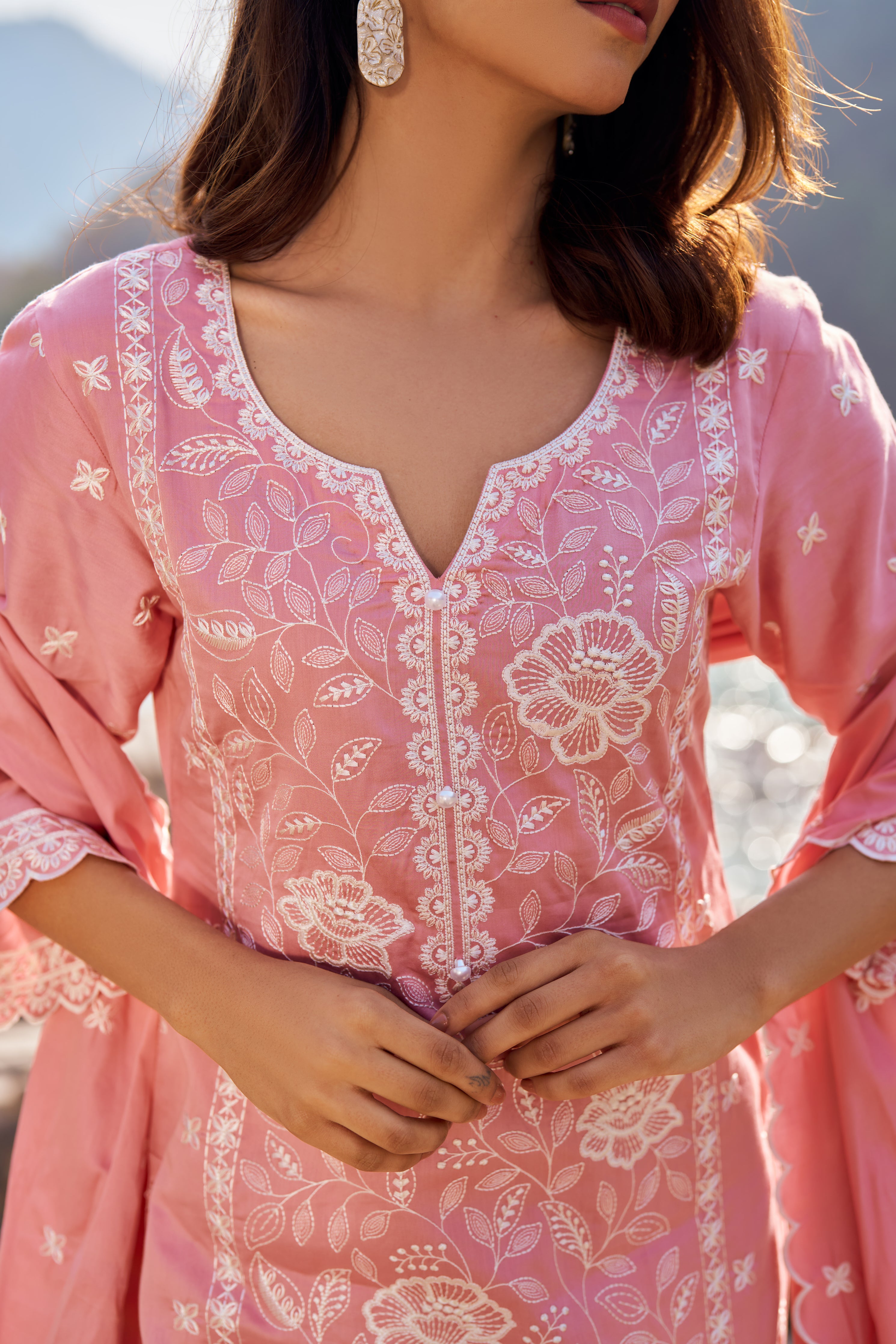 VAATI - Pink Cotton Suit Set