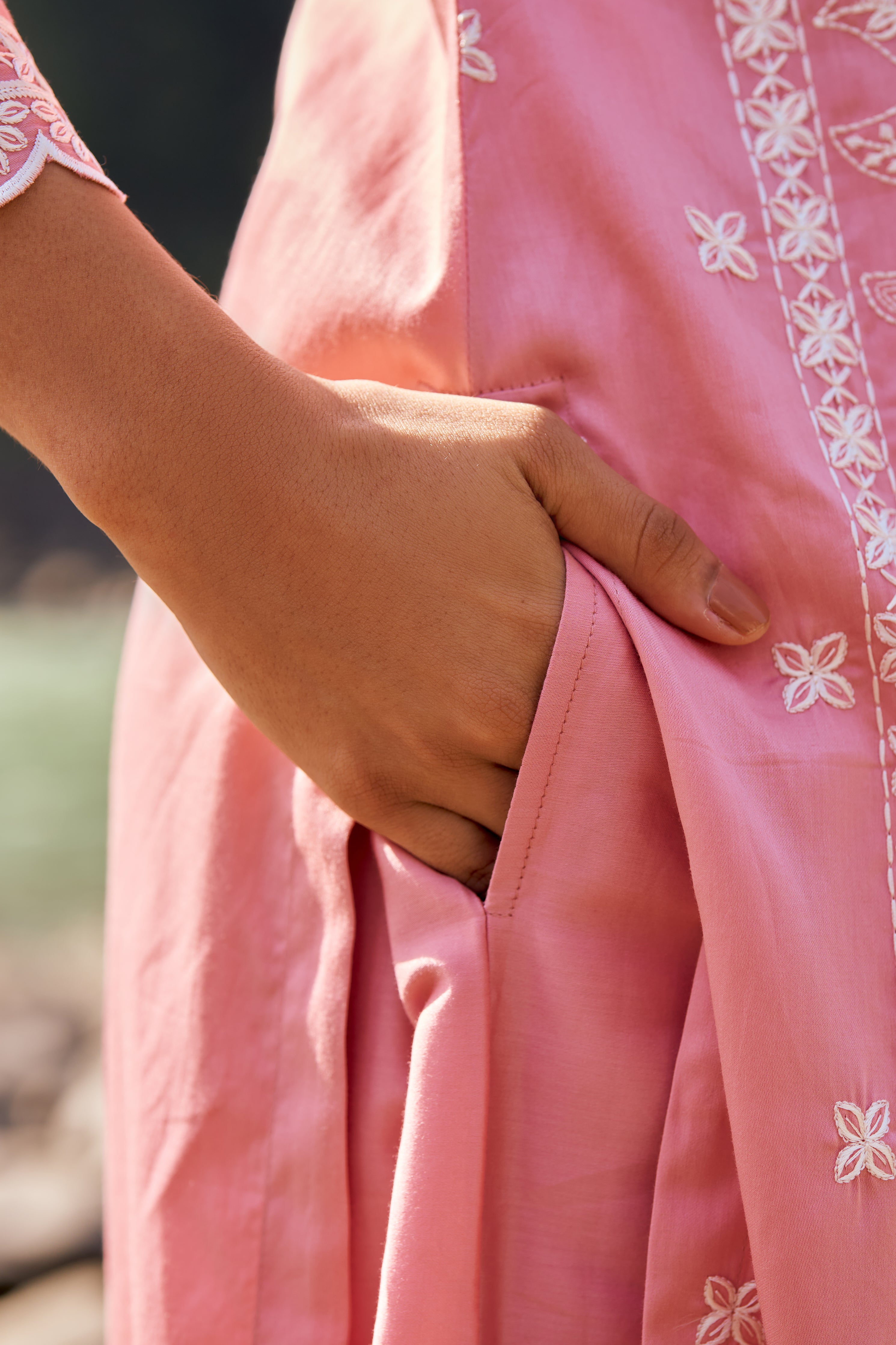 VAATI - Pink Cotton Suit Set