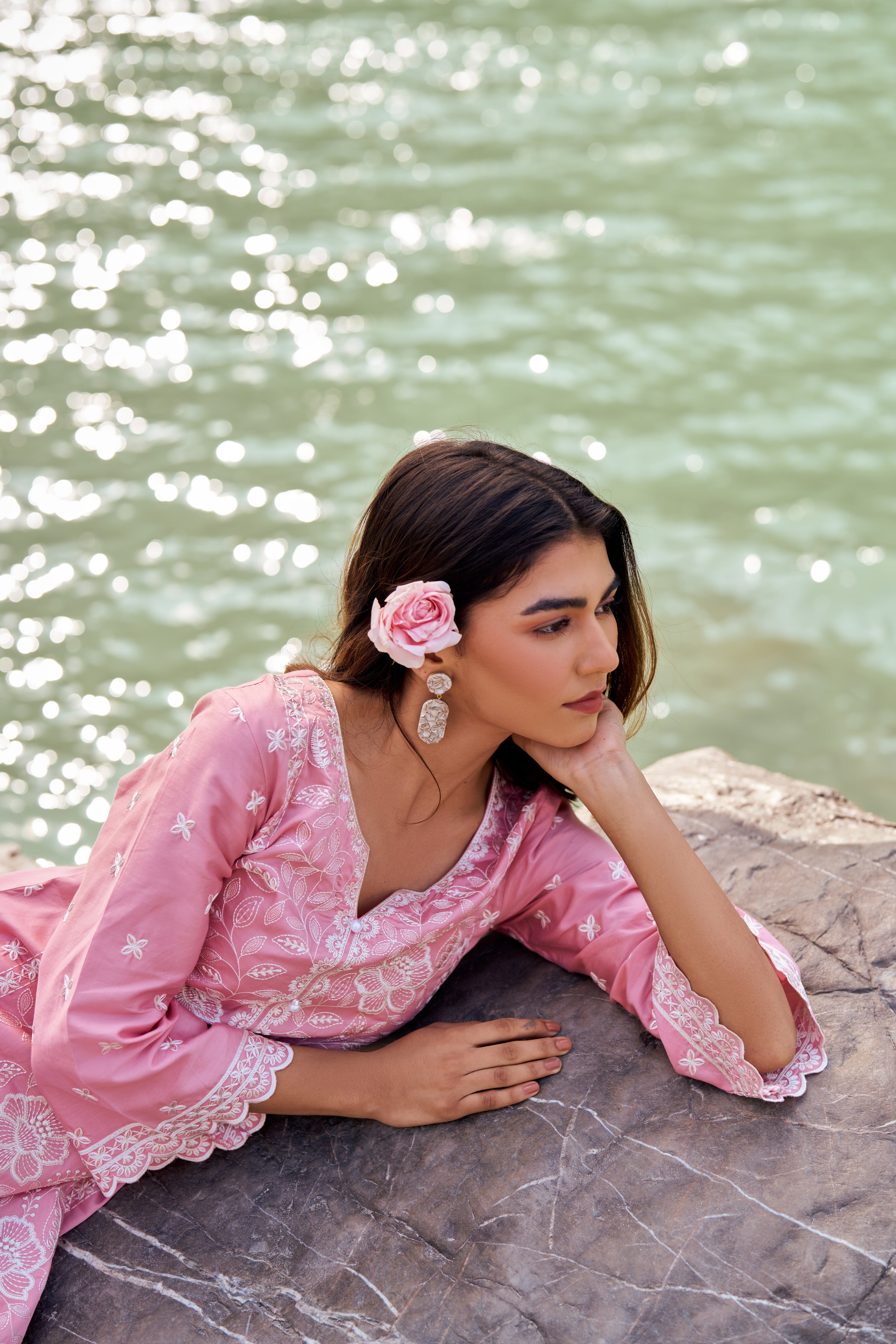 VAATI - Pink Cotton Suit Set