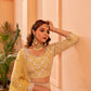 Shagan - Yellow Organza Lehenga Set.