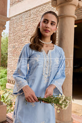 Deepika Sharma Baweja in AURE - Blue Embroidered Co-ord Set