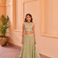 Surma - Green Organza Lehenga Set.