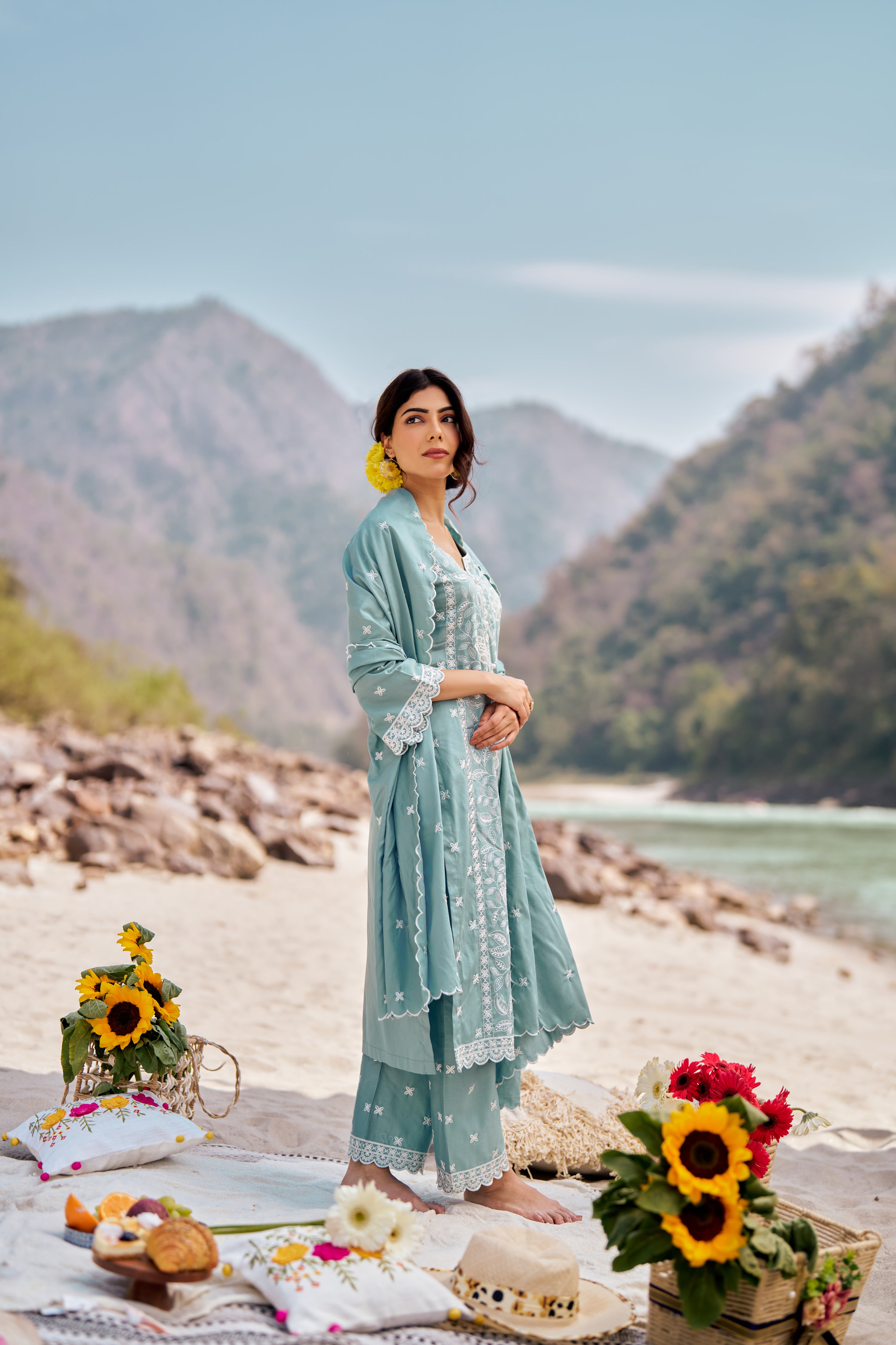 NEER - Blue Cotton Suit Set