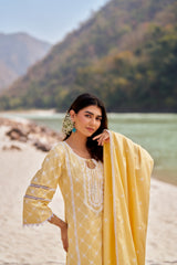 Abida Fatima in KIRAN - Yellow Cotton Suit Set