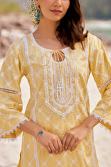 Abida Fatima in KIRAN - Yellow Cotton Suit Set