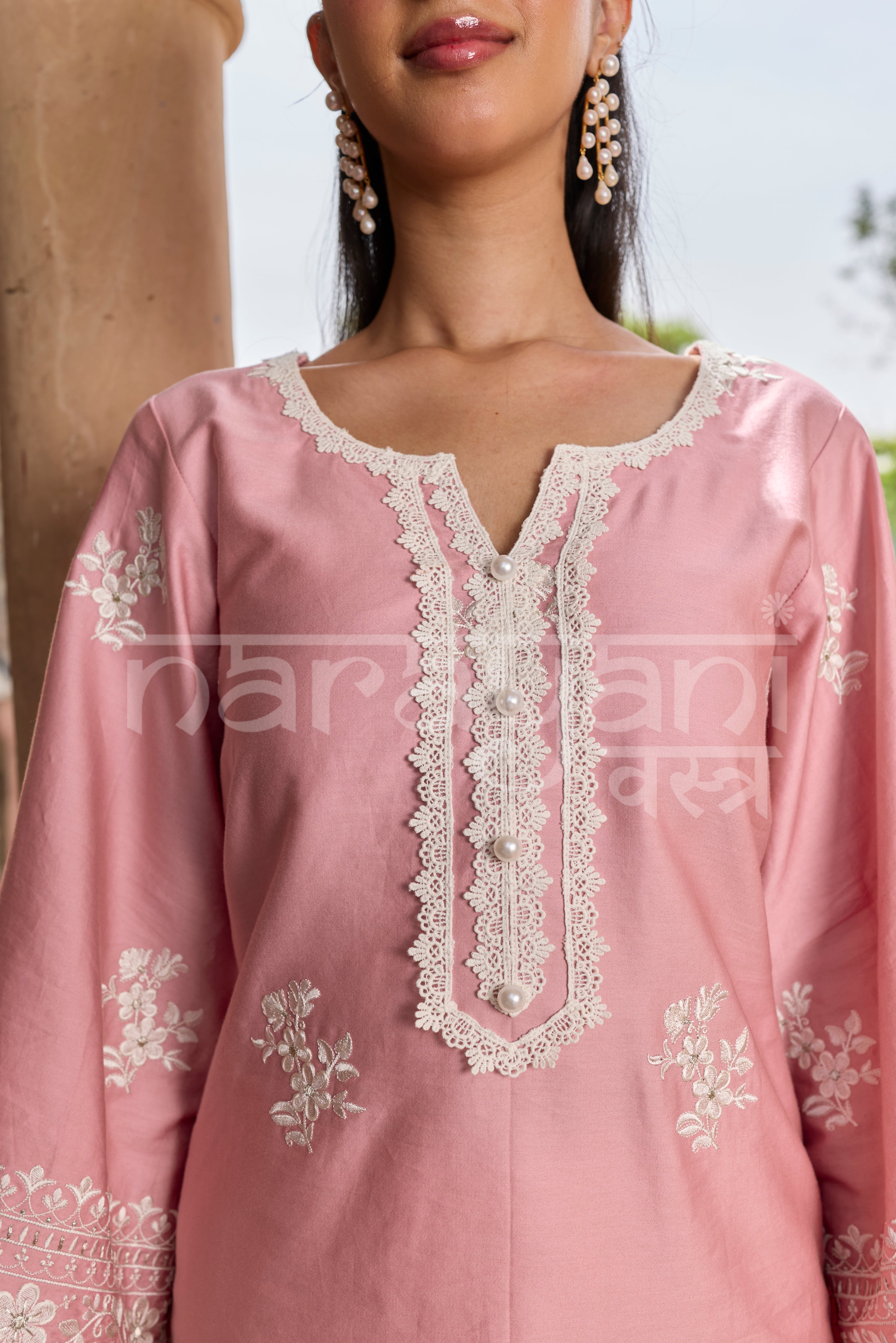Sana Grover in EMBER -  Pink Embroidered Co-ord Set