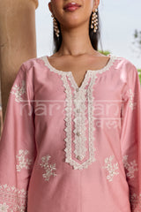 EMBER -  Pink Embroidered Co-ord Set
