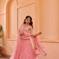 Heera - Pink Organza Lehenga Set.