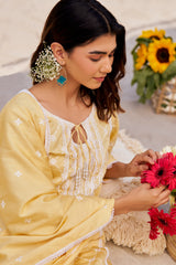 Abida Fatima in KIRAN - Yellow Cotton Suit Set