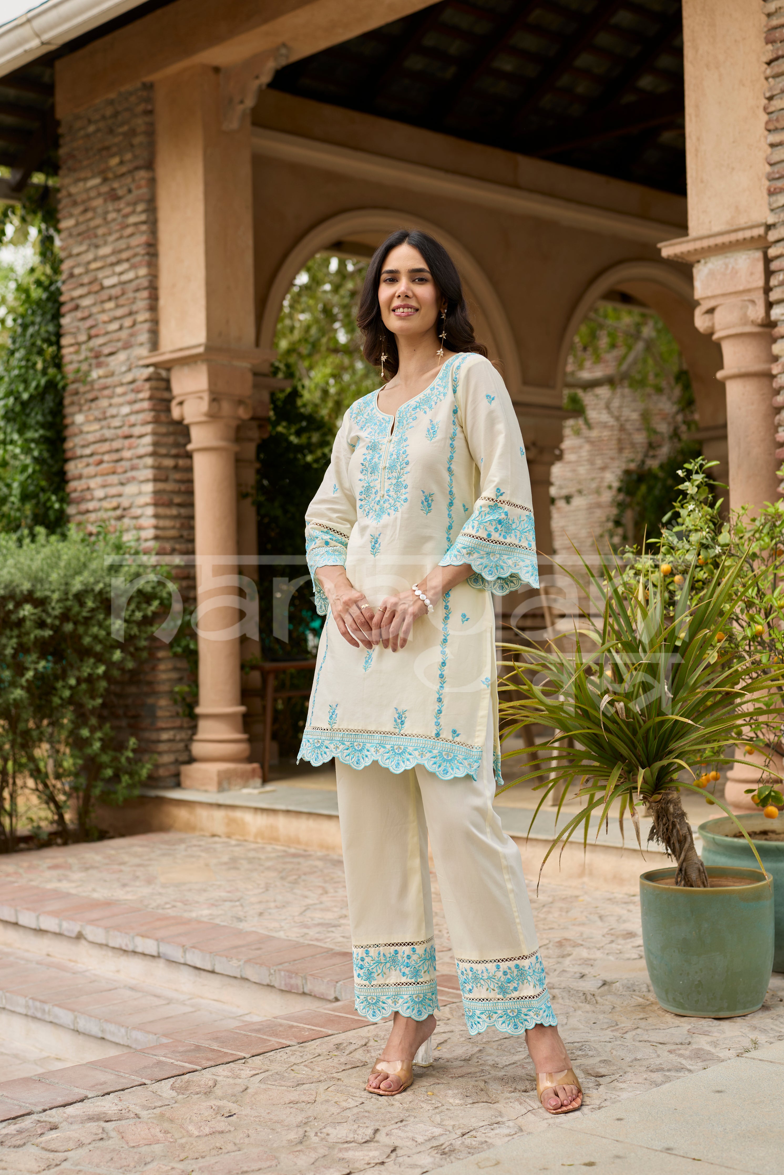 AERIS - Ivory Embroidered Co-ord Set