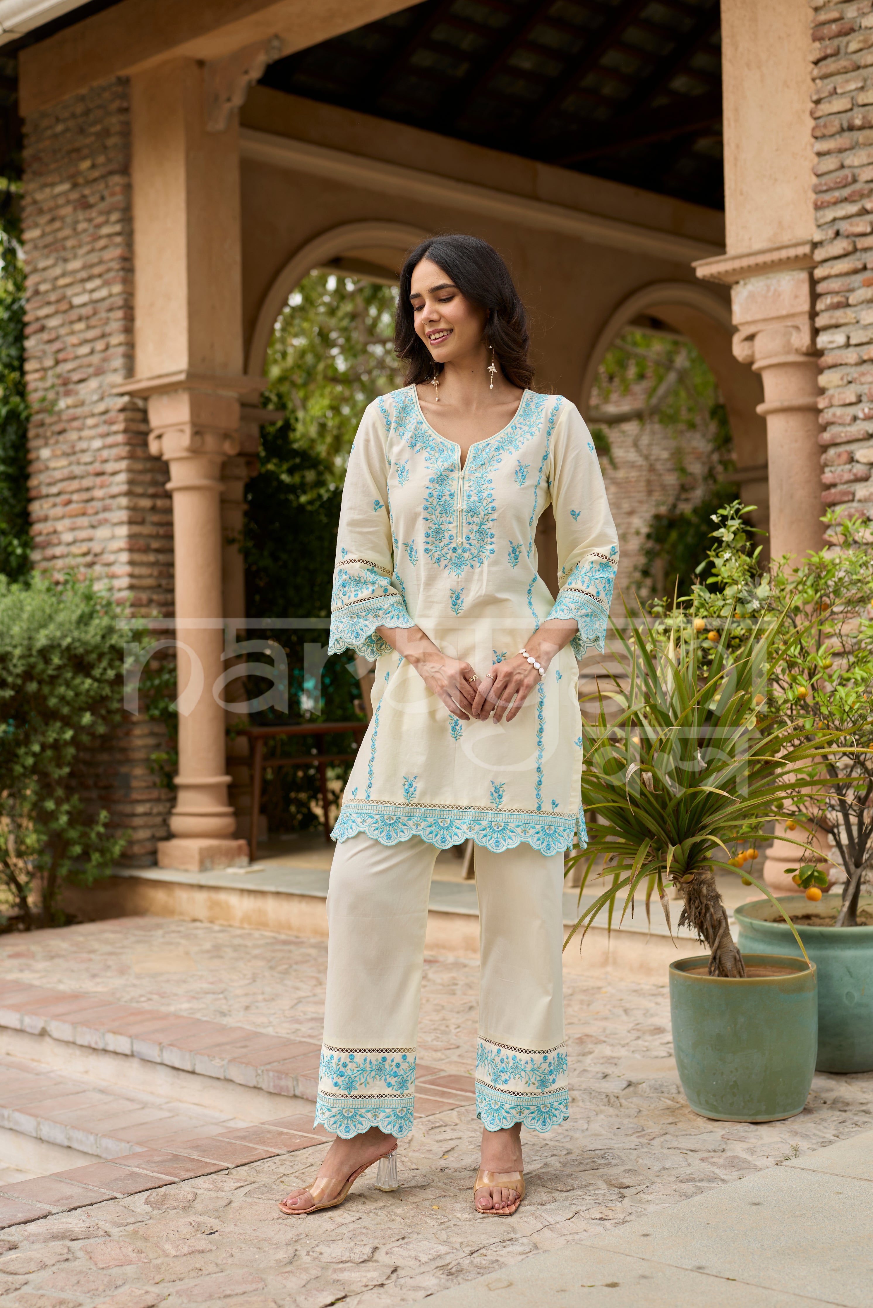 AERIS - Ivory Embroidered Co-ord Set