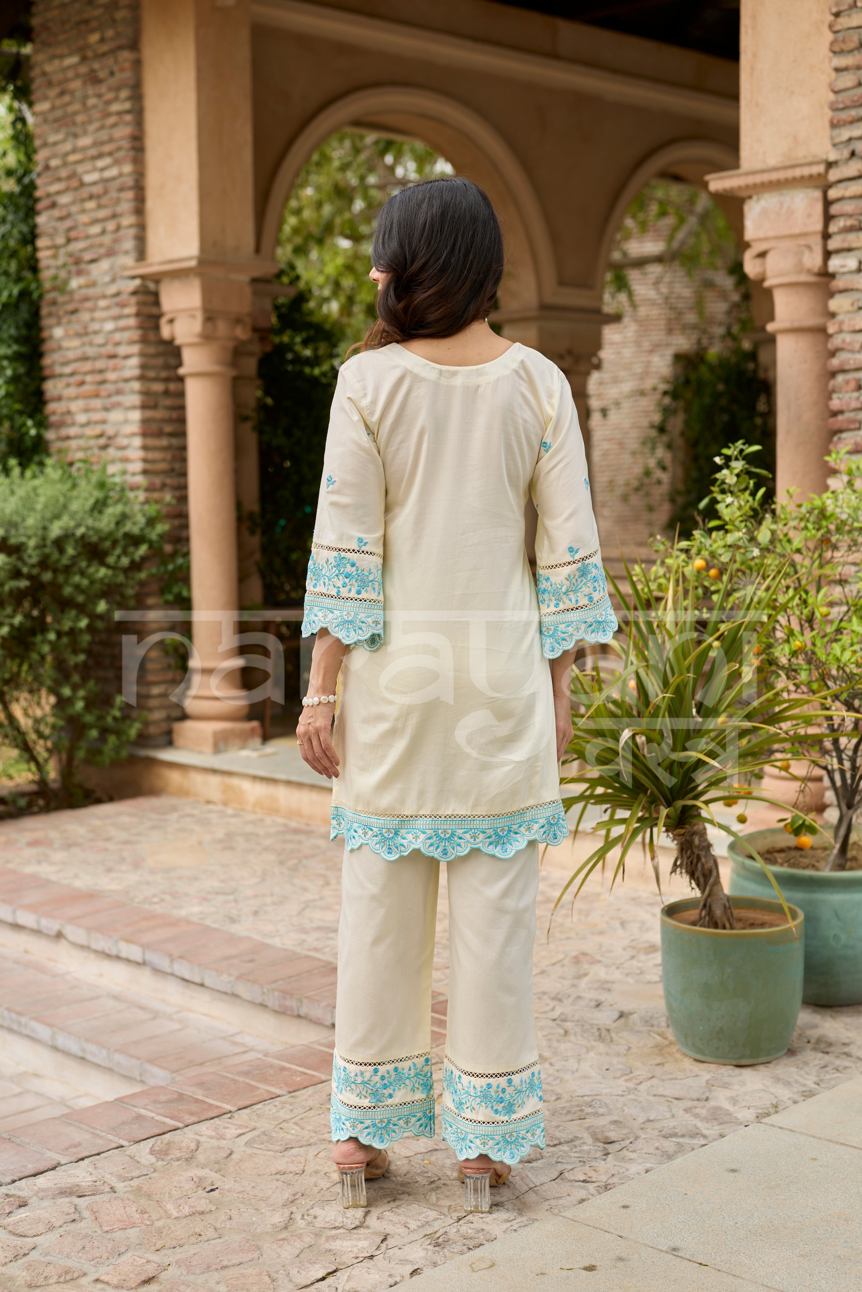 AERIS - Ivory Embroidered Co-ord Set