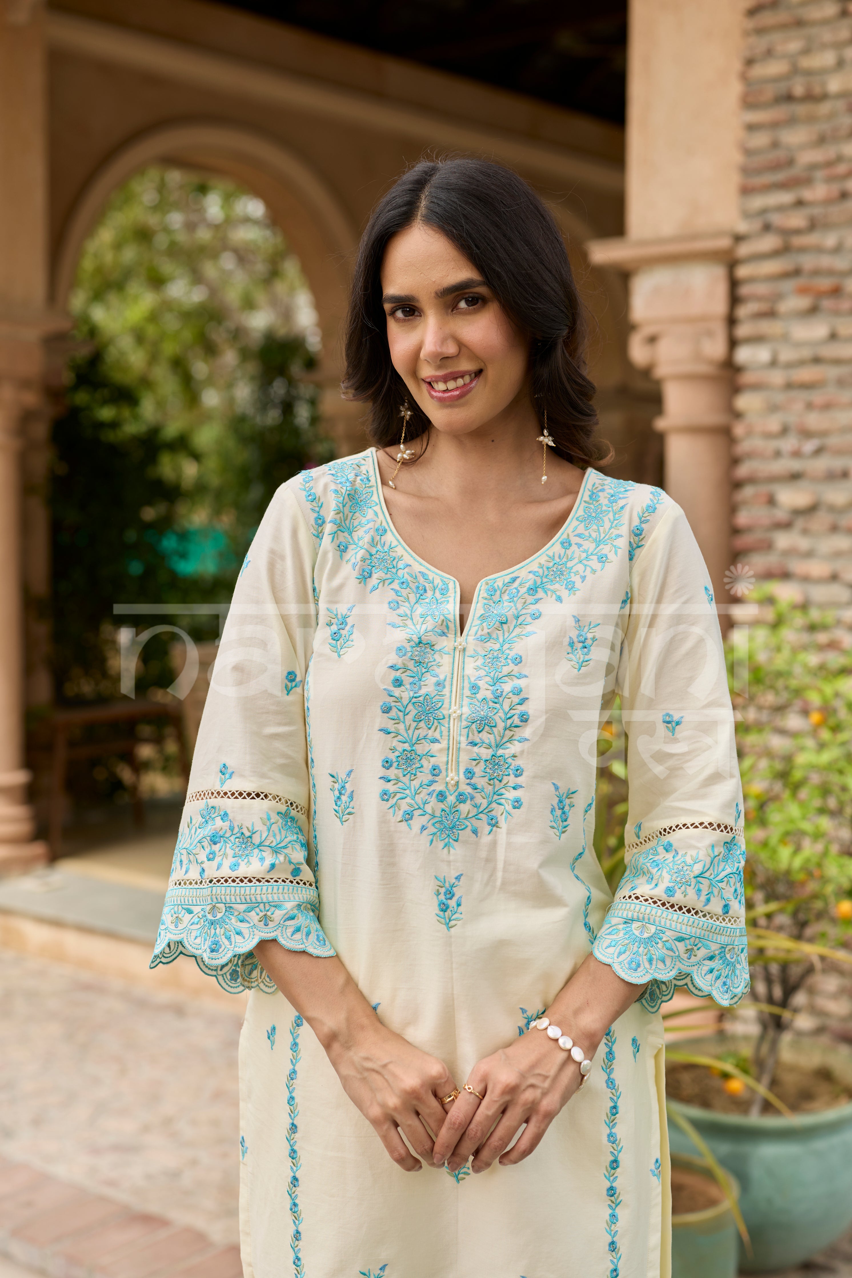 AERIS - Ivory Embroidered Co-ord Set