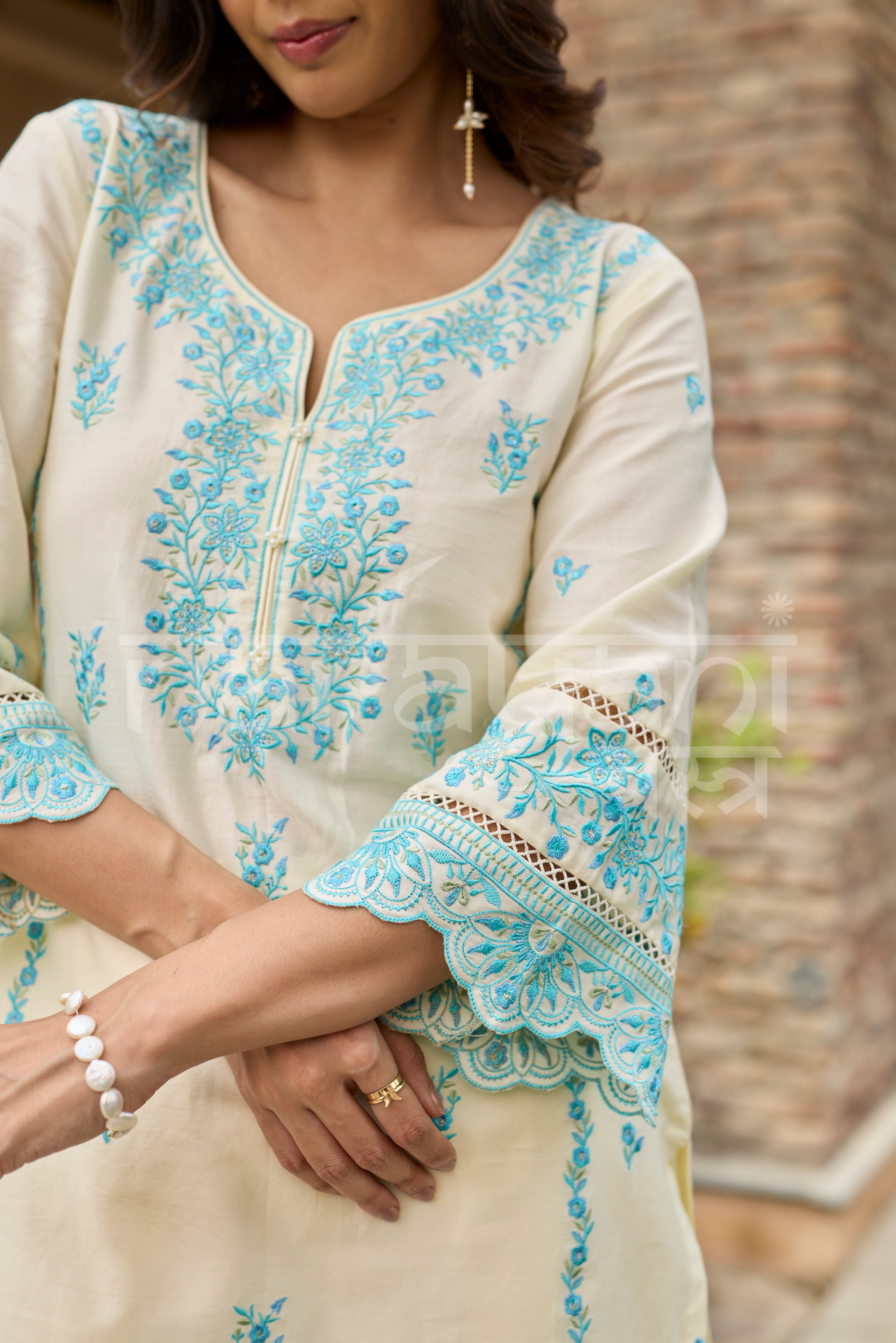 AERIS - Ivory Embroidered Co-ord Set