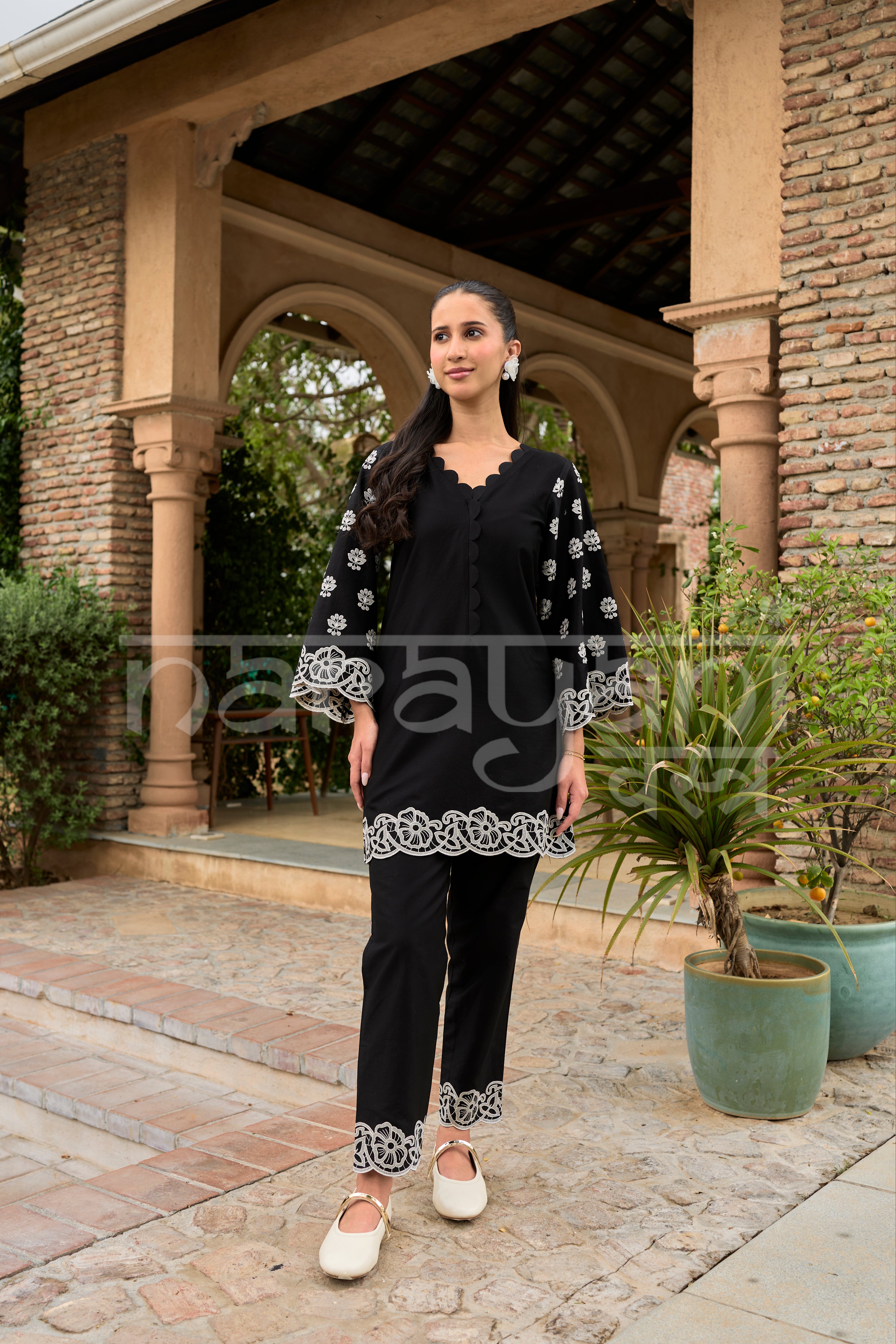 ELARA - Black Embroidered Co-ord Set