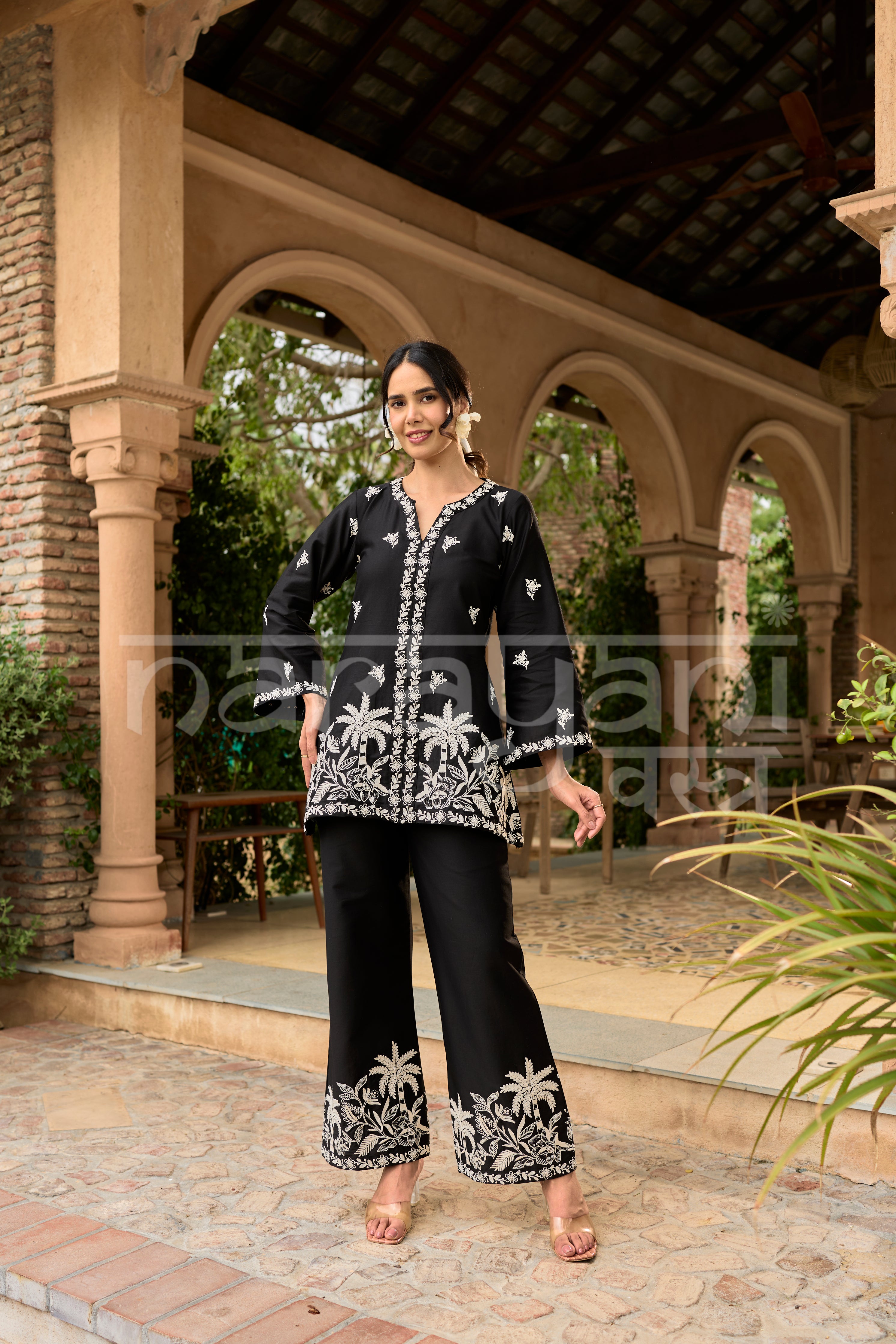 SABLE - Black Embroidered Co-ord Set